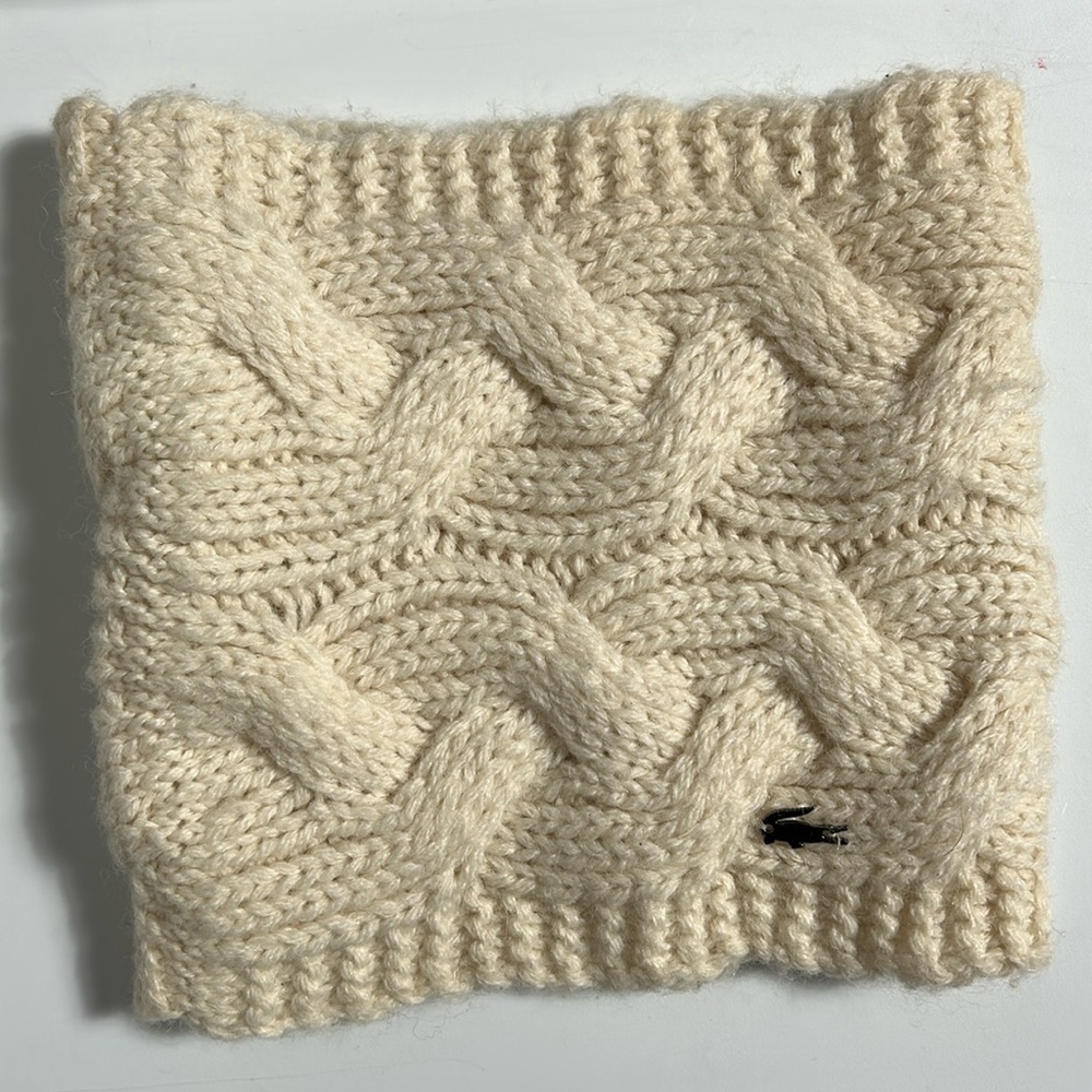 Lacoste Cream Knit neck warmer one size unisex